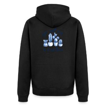 go sit on a cactus - Unisex Premium Organic Zip Hoodie - black - Back - Nico (187cm)