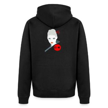 Japan Japanese woman angry Ninja fighter Asian girl - Unisex Premium Organic Zip Hoodie - black - Back - Nico (187cm)