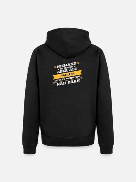 Pfarrer Beruf Geschenk - Unisex Premium Bio Zip Hoodie - Schwarz