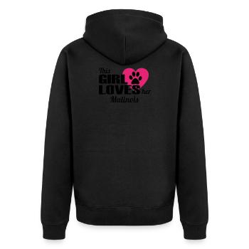 Pour chien Cette fille aime Malinois CADEAUX - Veste à capuche bio Premium Unisexe - noir - Dos - Nico (187cm)
