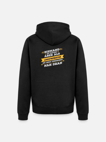 Logistikmeister Beruf Geschenk - Unisex Premium Bio Zip Hoodie - Schwarz