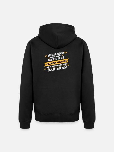 Milchtechnologe Beruf Geschenk - Unisex Premium Bio Zip Hoodie - Schwarz