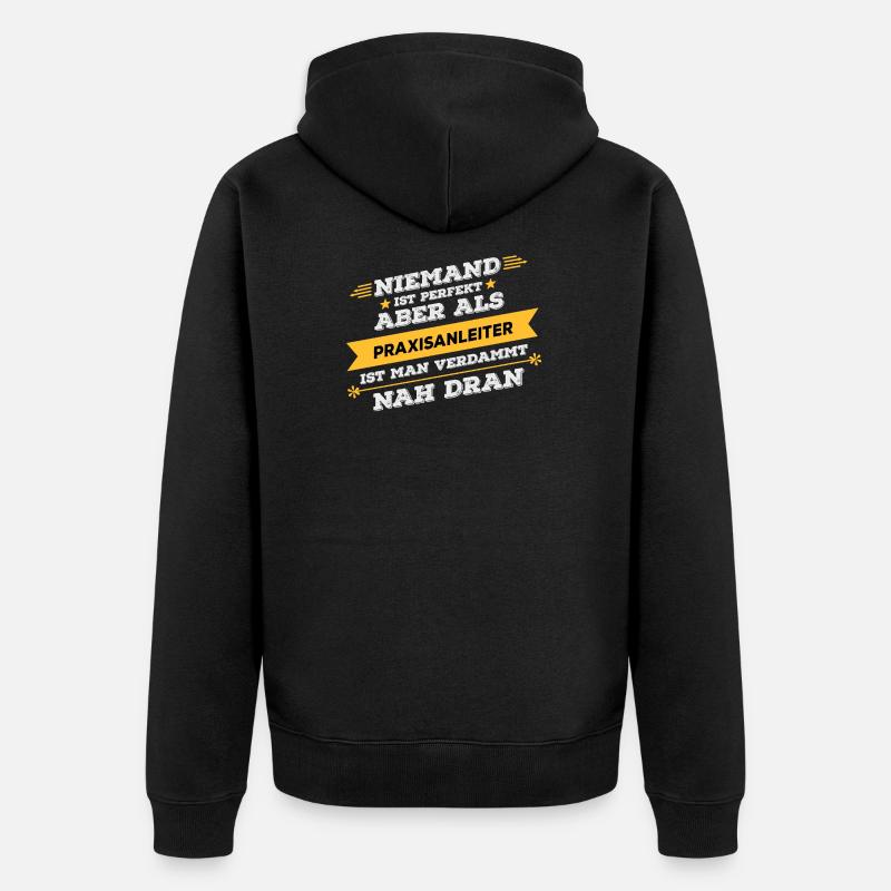 Praxisanleiter Beruf Geschenk - Unisex Premium Bio Zip Hoodie - Schwarz