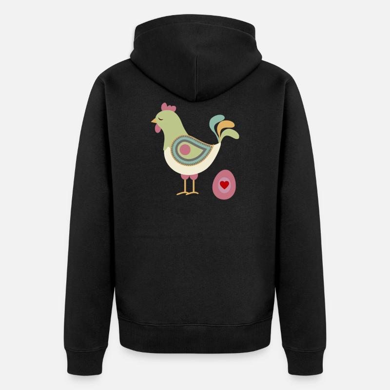 Poulet aux œufs de Pâques - Veste à capuche bio Premium Unisexe - noir