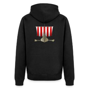 vikings Wickinger guerrier vikingboat boot47 - Veste à capuche bio Premium Unisexe - noir - Dos - Nico (187cm)