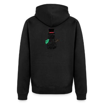 Snowman winter cold snow gift Mr. Snow - Unisex Premium Organic Zip Hoodie - black - Back - Nico (187cm)