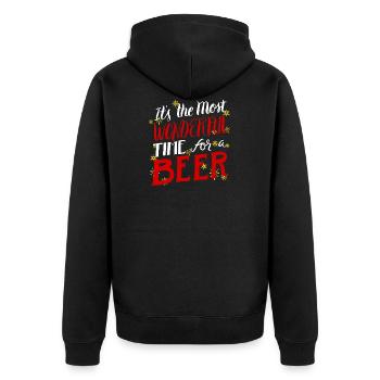 Beer Men Man Christmas Gift Beer X-Mas - Unisex Premium Organic Zip Hoodie - black - Back - Nico (187cm)