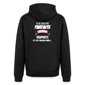 Graphiste cadeau humour - Veste à capuche bio Premium Unisexe - noir - Dos - Nico (187cm)
