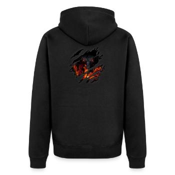 Dragon in me - Unisex Premium Organic Zip Hoodie - black - Back - Nico (187cm)