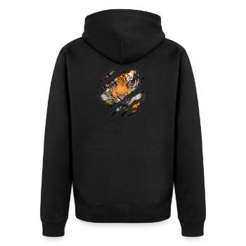 Tigre en moi - Veste à capuche bio Premium Unisexe - noir - Dos - Nico (187cm)