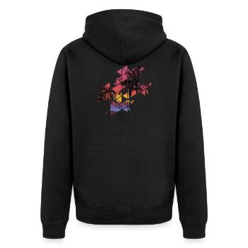 coucher du soleil plage - Veste à capuche bio Premium Unisexe - noir - Dos - Nico (187cm)