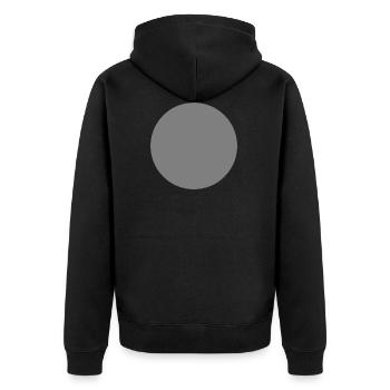 Kreis grau - Unisex Premium Bio Zip Hoodie - Schwarz - Hinten - Nico (187cm)