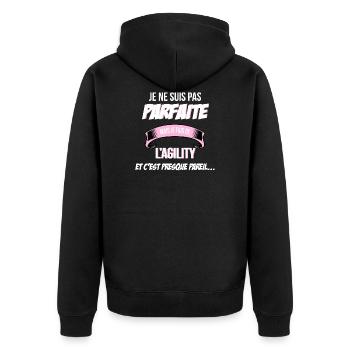 l agility cadeau humour - Veste à capuche bio Premium Unisexe - noir - Dos - Nico (187cm)