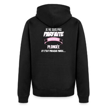 Plonge e cadeau humour - Veste à capuche bio Premium Unisexe - noir - Dos - Nico (187cm)