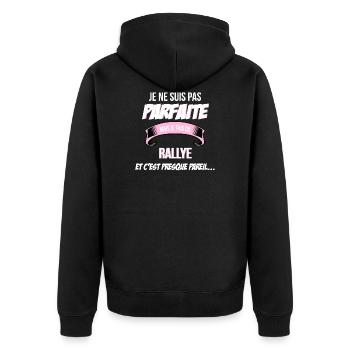 Rallye cadeau humour - Veste à capuche bio Premium Unisexe - noir - Dos - Nico (187cm)