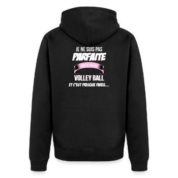 Volley ball cadeau humour - Veste à capuche bio Premium Unisexe - noir - Dos - Nico (187cm)