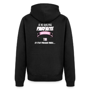 Tir cadeau humour - Veste à capuche bio Premium Unisexe - noir - Dos - Nico (187cm)