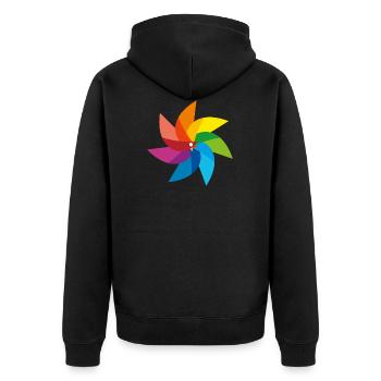 jouets arc d'été de moulin à vent coloré enfants - Veste à capuche bio Premium Unisexe - noir - Dos - Nico (187cm)