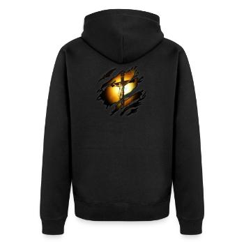 Jesus 2 in me - Unisex Premium Organic Zip Hoodie - black - Back - Nico (187cm)