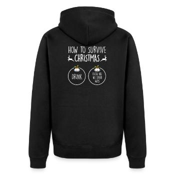 drôle cadeau de Noël Survivor Noël potable - Veste à capuche bio Premium Unisexe - noir - Dos - Nico (187cm)