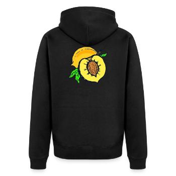 apricots aprikose veggie gemuese fruits8 - Unisex Premium Bio Zip Hoodie - Schwarz - Hinten - Nico (187cm)