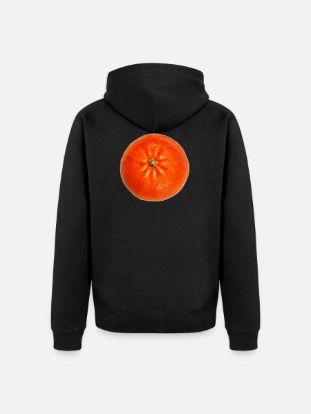 mandarin mandarin veggie vegetables fruits1 - Unisex Premium Organic Zip Hoodie - black