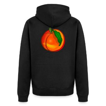 veggie Veggie pêche pêche fruits2 - Veste à capuche bio Premium Unisexe - noir - Dos - Nico (187cm)