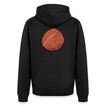 walnuts walnut veggie vegetables fruits6 - Unisex Premium Organic Zip Hoodie - black - Back - Nico (187cm)