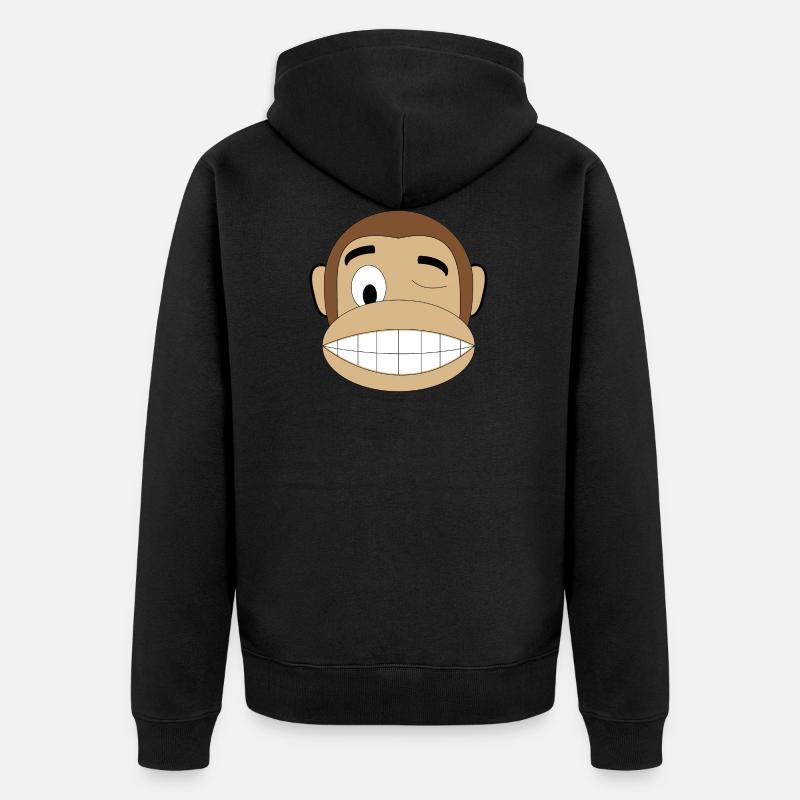 singe zwinker - Veste à capuche bio Premium Unisexe - noir
