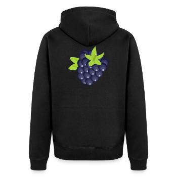 brombeere blackberry obst veggie gemuese fruits3 - Unisex Premium Bio Zip Hoodie - Schwarz - Hinten - Nico (187cm)