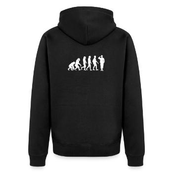 Soldier evolution military gift Bundeswehr salut - Unisex Premium Organic Zip Hoodie - black - Back - Nico (187cm)