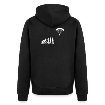 Paraglide Evolution gift parachute glide - Unisex Premium Organic Zip Hoodie - black - Back - Nico (187cm)