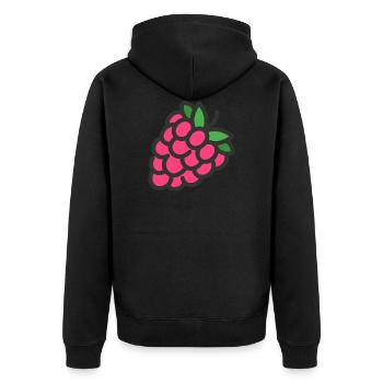 fruit framboise framboise fruits14 végétarien veggie - Veste à capuche bio Premium Unisexe - noir - Dos - Nico (187cm)