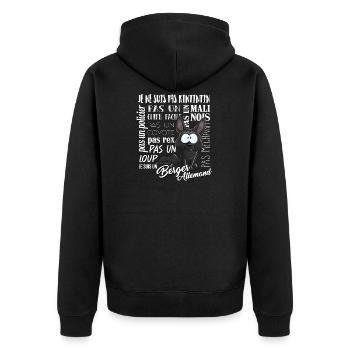 Je Suis Berger Allemand - noir - blancFR - Veste à capuche bio Premium Unisexe - noir - Dos - Nico (187cm)