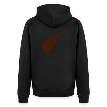 Gitarre Geschenk - Unisex Premium Bio Zip Hoodie - Schwarz - Hinten - Nico (187cm)