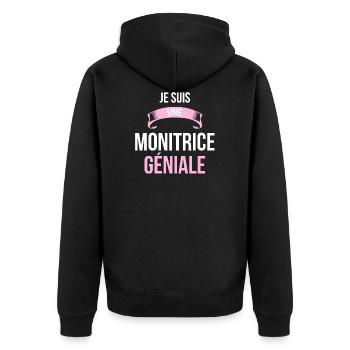 je suis une Monitrice - Veste à capuche bio Premium Unisexe - noir - Dos - Nico (187cm)