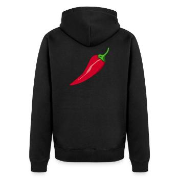 paprika chilli chili pepper citrus veggie vegetable - Unisex Premium Organic Zip Hoodie - black - Back - Nico (187cm)