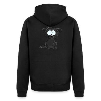 Schwarzer Labrador - Unisex Premium Bio Zip Hoodie - Schwarz - Hinten - Nico (187cm)