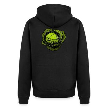 kohl rotkohl weisskohl cabbage kale veggie gemuese - Unisex Premium Bio Zip Hoodie - Schwarz - Hinten - Nico (187cm)