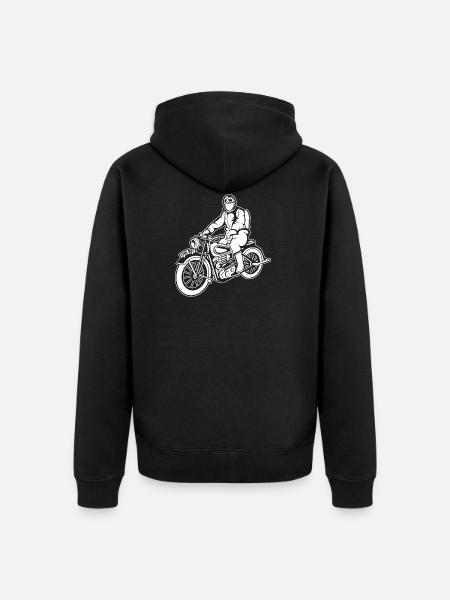 Chopper / Motorcycle 04_wei ß - Unisex Premium Organic Zip Hoodie - black