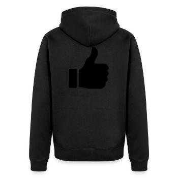 pouces vers le haut - Veste à capuche bio Premium Unisexe - noir - Dos - Nico (187cm)