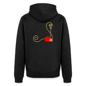 spaghetti pasta nudeln lasagne macaroni noodles24 - Unisex Premium Bio Zip Hoodie - Schwarz - Hinten - Nico (187cm)