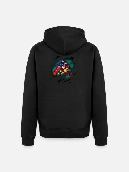 Billard in mir - Unisex Premium Bio Zip Hoodie - Schwarz