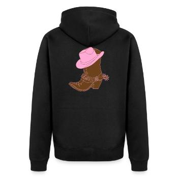 BOTTES COWBOY ROSE - Veste à capuche bio Premium Unisexe - noir - Dos - Nico (187cm)