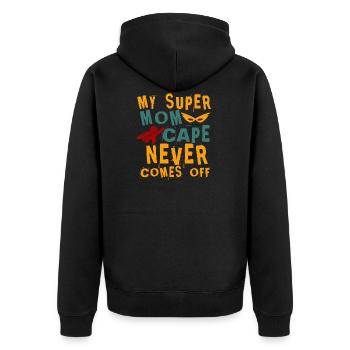 Mutter Supermom Superheldin Muttertag Geschenk - Unisex Premium Bio Zip Hoodie - Schwarz - Hinten - Nico (187cm)