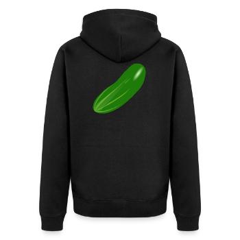 Gurke - Unisex Premium Bio Zip Hoodie - Schwarz - Hinten - Nico (187cm)