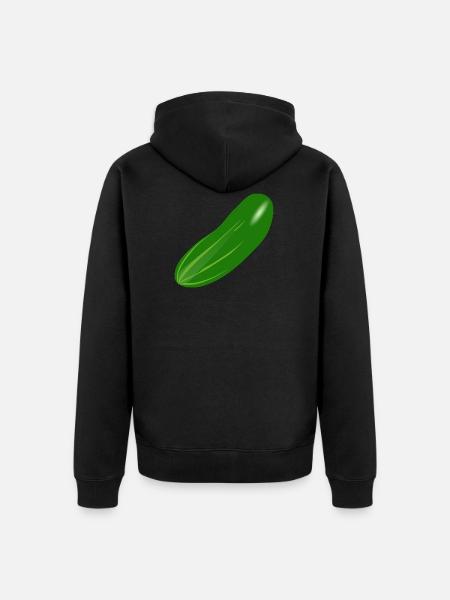 Gurke - Unisex Premium Bio Zip Hoodie - Schwarz