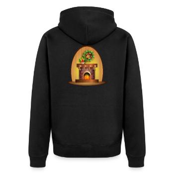 weihnachten winter rentier weihnachtsmann ugly chr - Unisex Premium Bio Zip Hoodie - Schwarz - Hinten - Nico (187cm)
