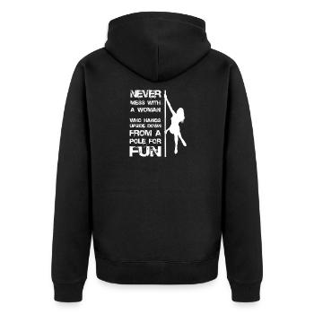 Pole danse femme cadeau - Veste à capuche bio Premium Unisexe - noir - Dos - Nico (187cm)