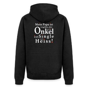 Mein Heisser Onkel Neffe Nichte - Unisex Premium Bio Zip Hoodie - Schwarz - Hinten - Nico (187cm)